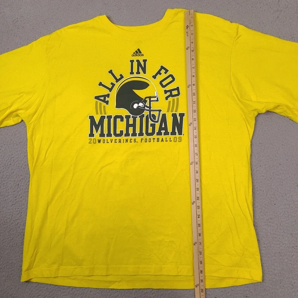 Michigan Wolverines Shirt Men XXL Yellow Adidas NCAA Football The Big House 2009
